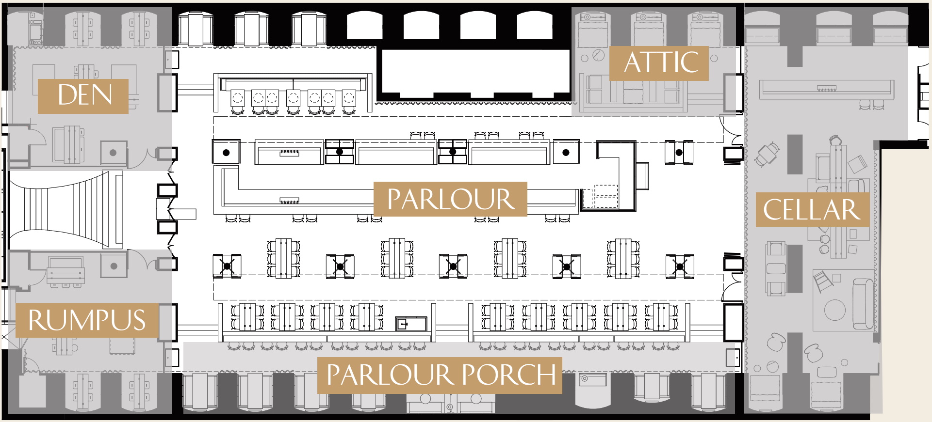 George On Collins Function Venues Melbourne Rooms CBD Venue Hire Party Room Birthday Corporate Event Small Cocktail Dining Hidden Floor Plan