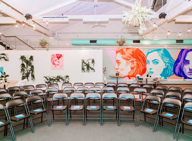 One Roof Women function rooms Melbourne venues Southbank cbd city venue hireblank canvas small product conference seminar photoshoot event art modern studio 003