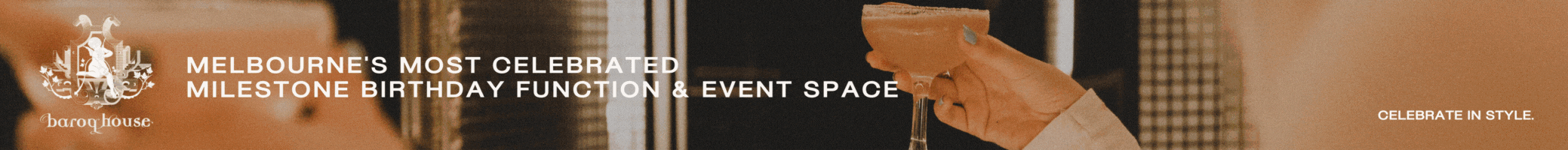 Baroq House Function Venues Melbourne Rooms CBD Venue Hire Party Room Birthday Corporate Cocktail Luxury Private Booths Cool New Small Large Amazing Event Footer