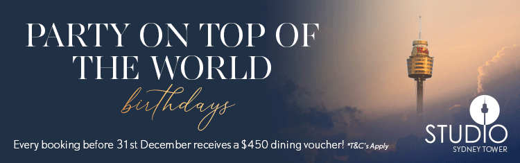 STUDIO Sydney Tower Venue Hire Function Rooms CBD Venues Meetings Party Weddings Birthday Corporate Room Event Breakfast MID